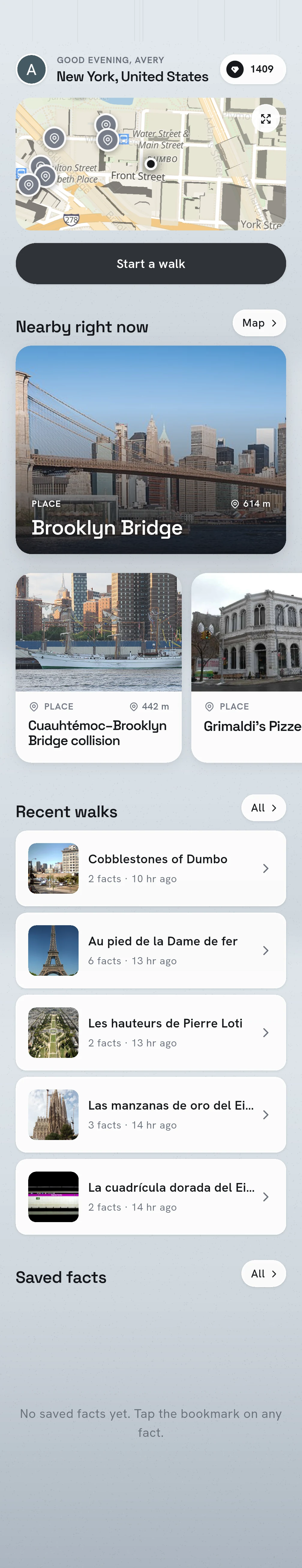 The Alleytale home screen